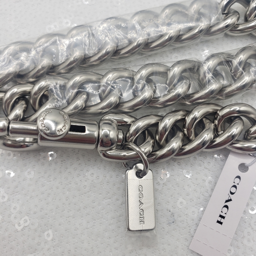 Coach Chunky Silvertone Shoulder Replacement Chain strap Purse decor Accent 23" - Picture 4 of 11